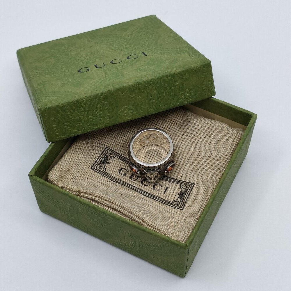 Gucci Tiger Ring 925 Silver - Picture 10 of 12